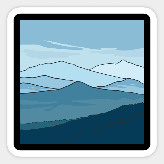 Mountain Range Sticker by fromherotozero